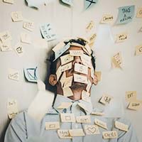 A Person Covered With Sticky Notes